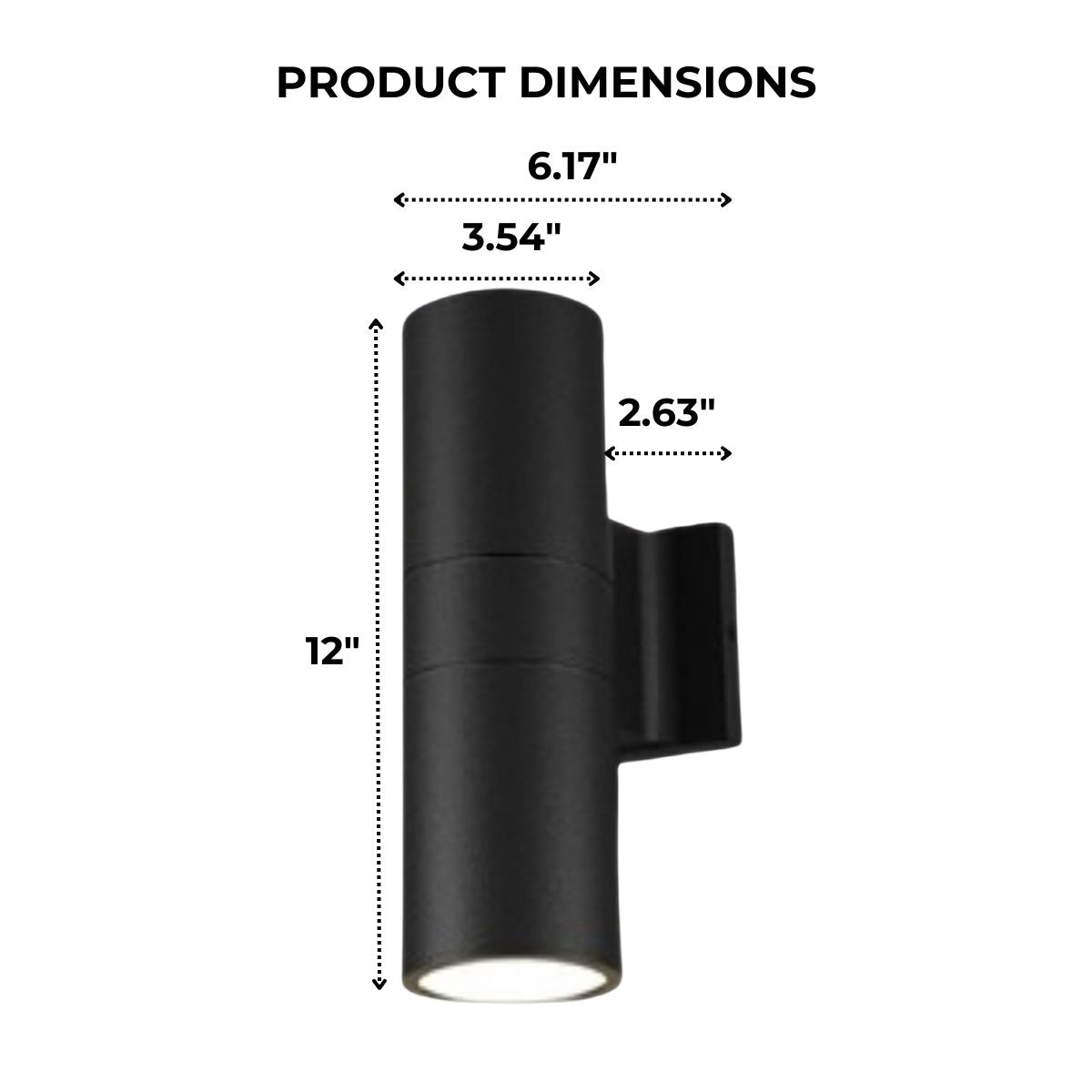 LED Up/Down Cylinder Wall Light | Color Tunable | Black Finish