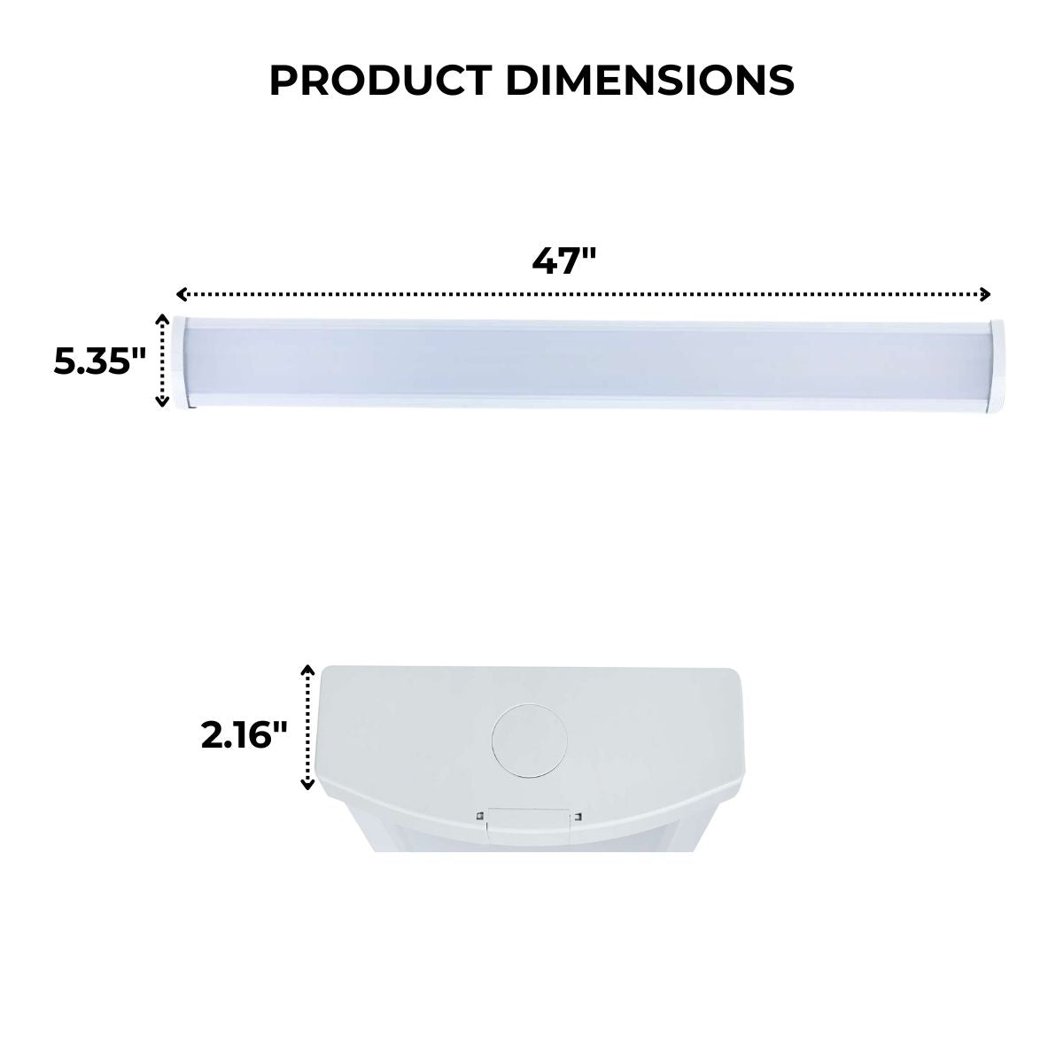Dimensions shown for an LED Wrap Light