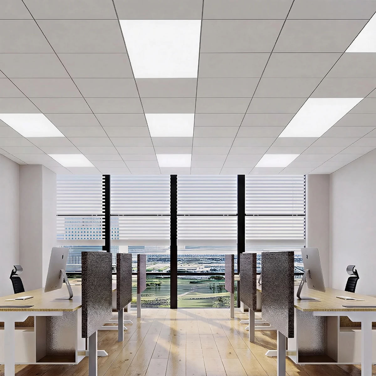 LED Backlit Panel Light 120-277V 50W 6500 Lumens ETL DLC Premium | 2x4FT Sensor Base