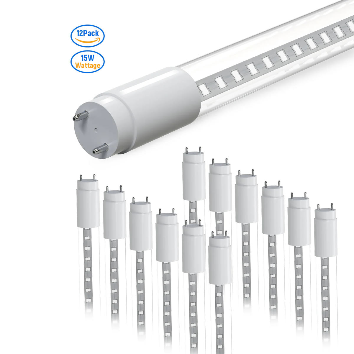 LED Glass Tube Type B 120-277V 2100/2250 Lumens UL Listed | 15W/18W 4FT Clear/Milky