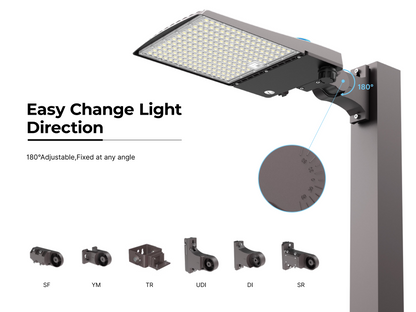 LED Area Light 300W/350W/400W/450W/500W Wattage & 3CCT Selectable 120-277V 80,000LM