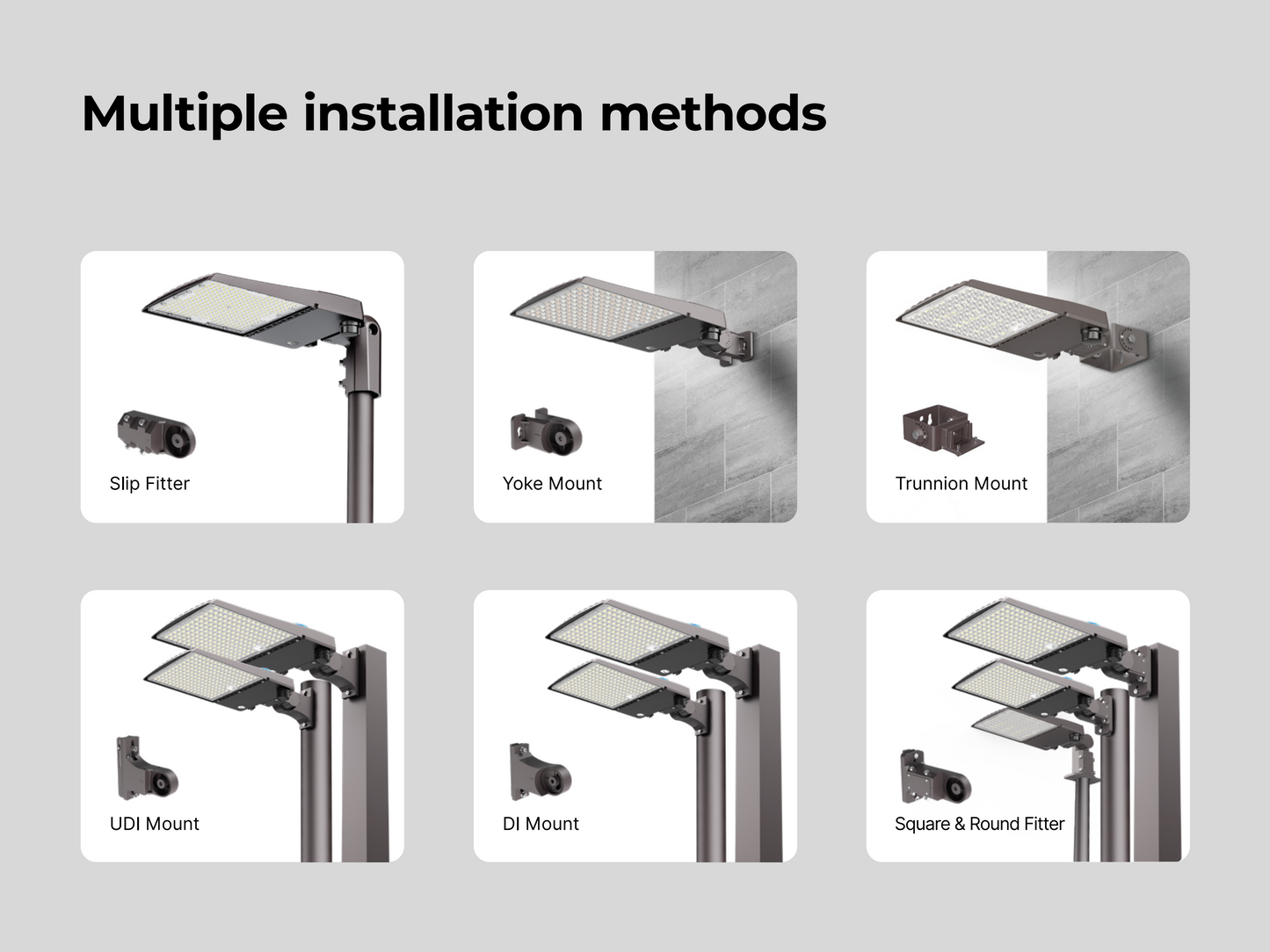 LED Area Light 300W/350W/400W/450W/500W Wattage & 3CCT Selectable 120-277V 80,000LM
