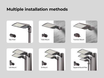 LED Area Light 300W/350W/400W/450W/500W Wattage & 3CCT Selectable 120-277V 80,000LM
