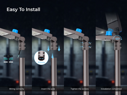 LED Area Light 300W/350W/400W/450W/500W Wattage & 3CCT Selectable 120-277V 80,000LM