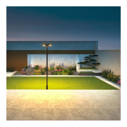 Solar LED Dual Head Post Top Area Light - Dual Color Temperature - LumeGen