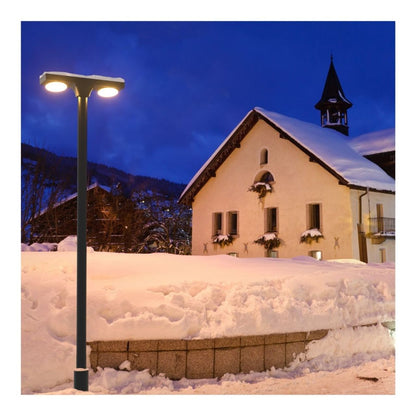 Solar LED Dual Head Post Top Area Light - Dual Color Temperature - LumeGen