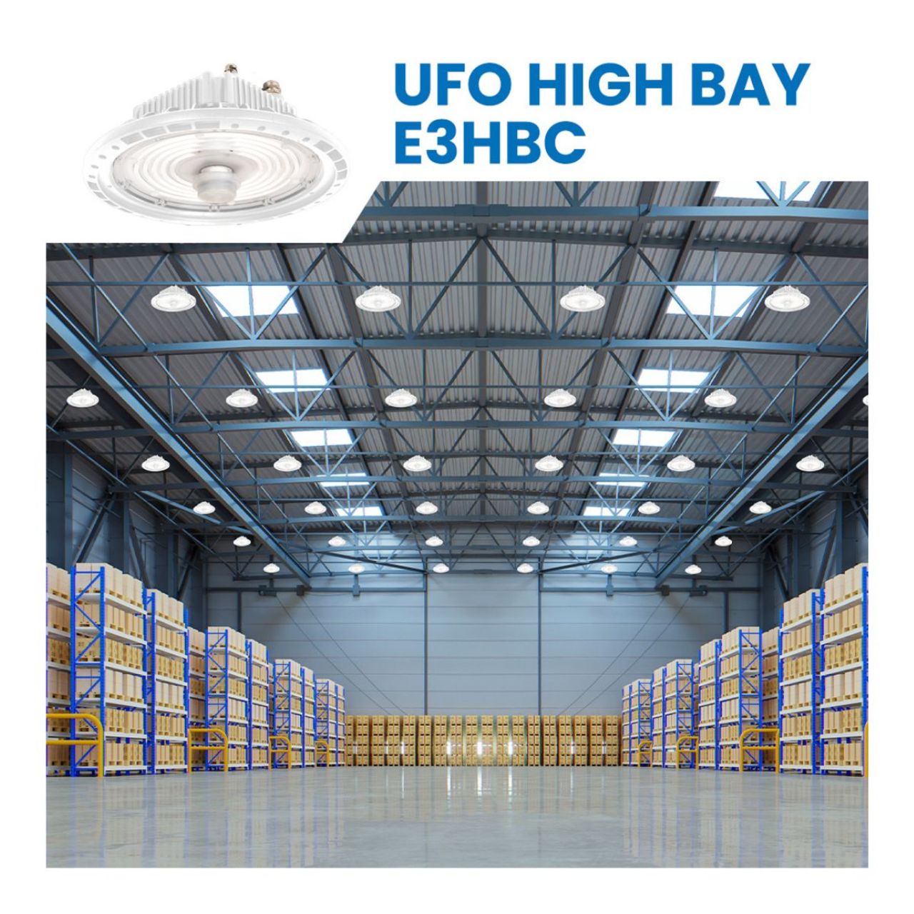LED UFO High Bay - Wattage Select up to 240W - Color Selectable - White Finish - Energetic Lighting