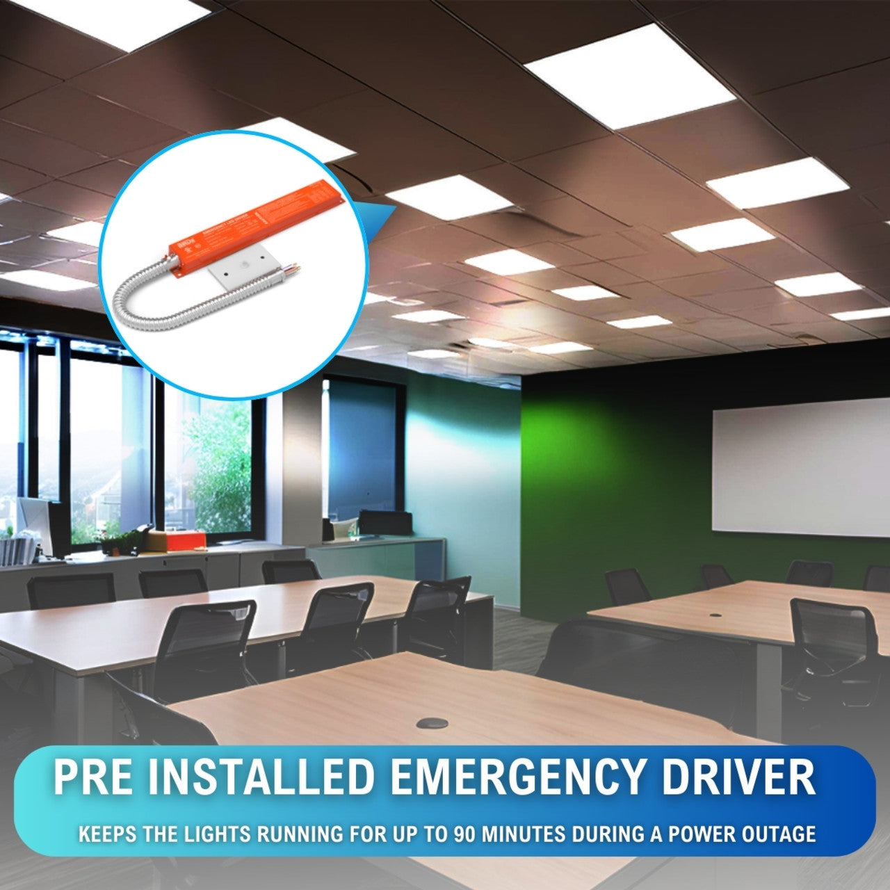 Case of 2 - 2x2 LED Flat Panel Light with Emergency Driver - 5 Wattage Adjustable - 5 Color Tunable - LumeGen