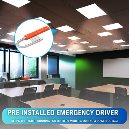 Case of 2 - 2x4 LED Flat Panel Light with Emergency Driver - 5 Wattage Adjustable - 5 Color Tunable  - LumeGen