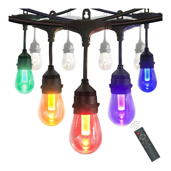 48ft Color Changing S14 String Light | 15 E26 Sockets – LightUp