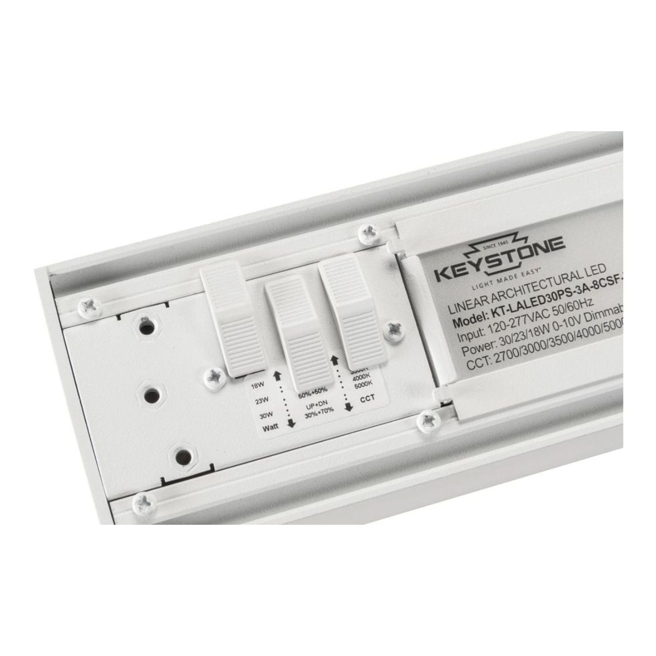 3ft LED Linear Architectural Pendant Fixture with Direct and Indirect Lighting - Wattage Adjustable - Color Tunable - Keystone