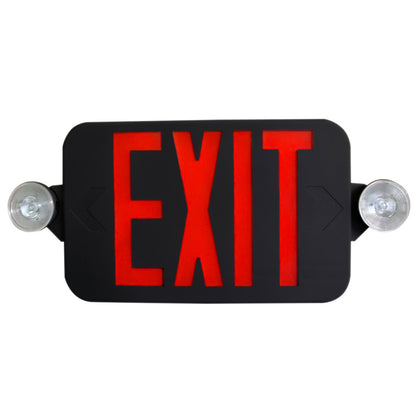 LED Low Profile Exit & Emergency Combo Sign - Red/Green Letters - 90 Min. Emergency Runtime