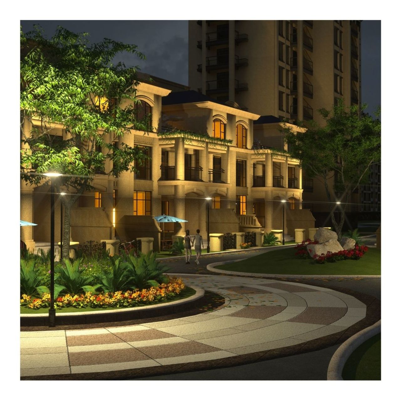 Solar LED Round Post Top Area Light - 2100 Lumens - Dual Color Temperatures - LumeGen