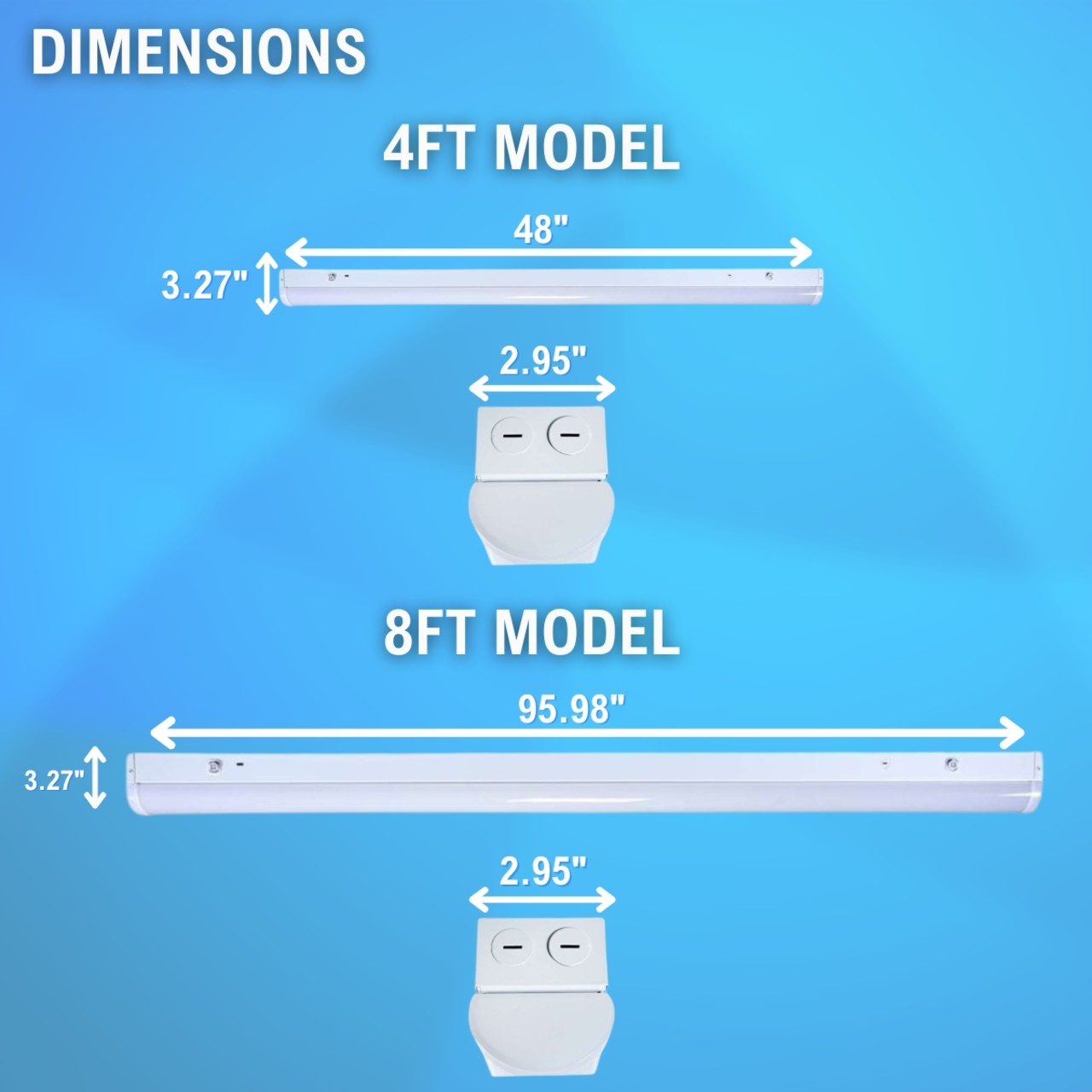 4ft. LED Linear Strip Light - Wattage Adjustable 30W/40W/50W - Color Tunable 35K/40K/50K - LumeGen