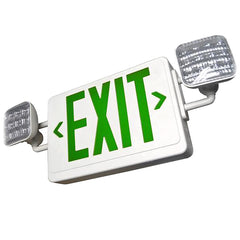 LED Exit & Emergency Combo Sign - White - 90 Min. Emergency Runtime - 120/277V