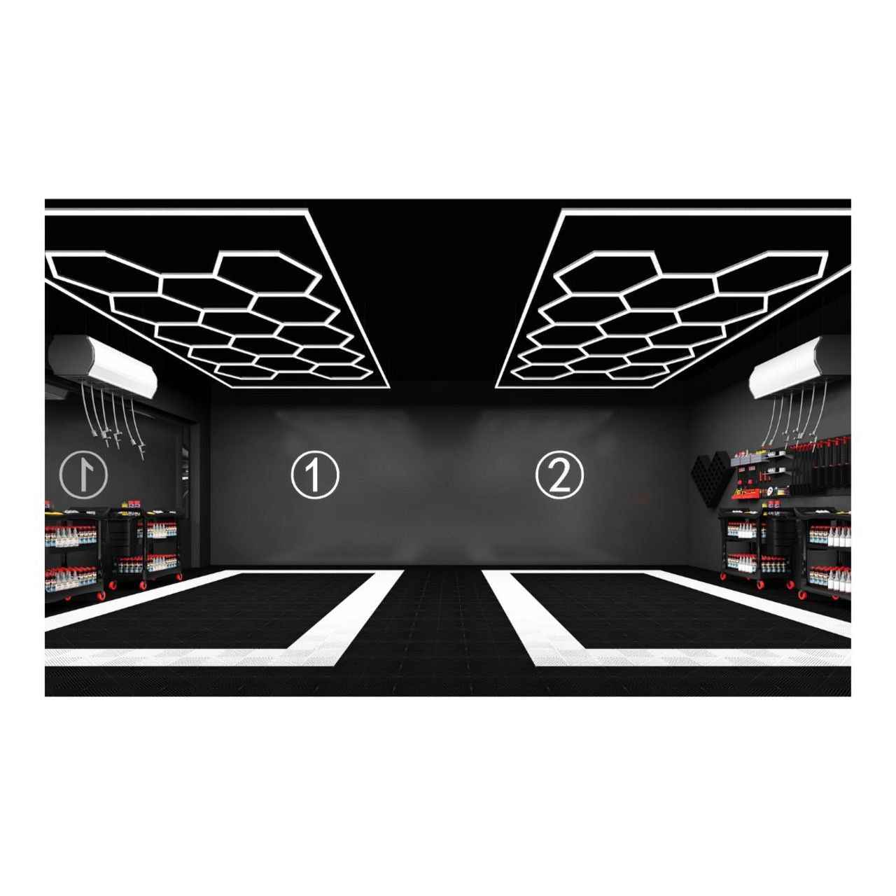96x190in Hex LED Shop Light Kit | 534W | LumeGen – LightUp