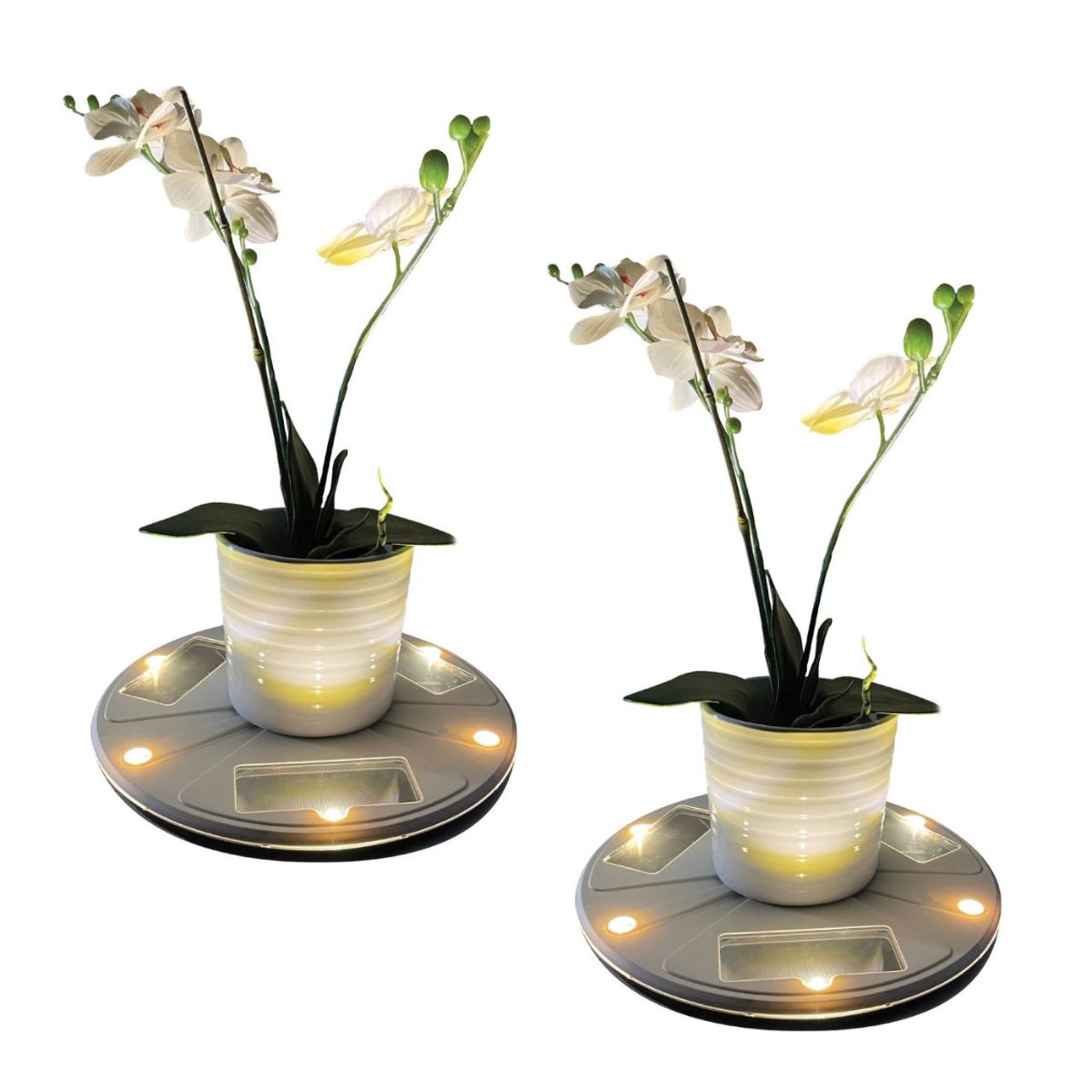 2-Pack - Solar LED Uplight Planter Base - Gama Sonic