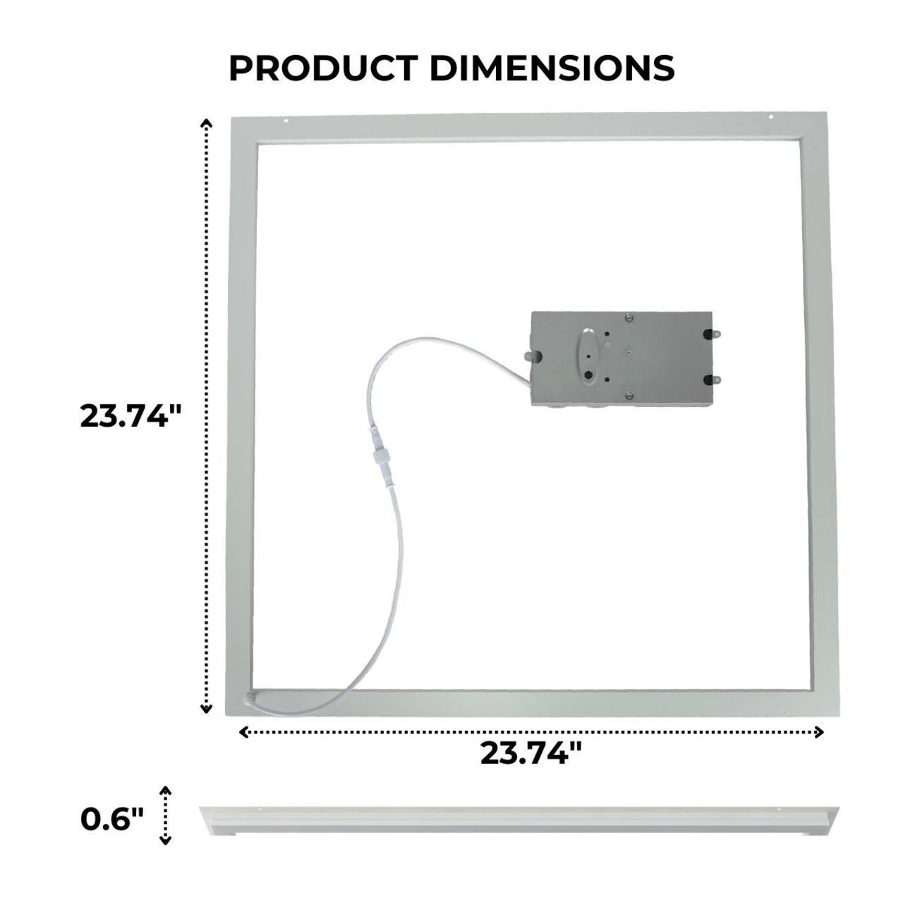 Case of 4 - 2x2 LED Panel Frame Light - Wattage Adjustable 20W/25W/30W/35W/40W - 5 Color Tunable - LumeGen