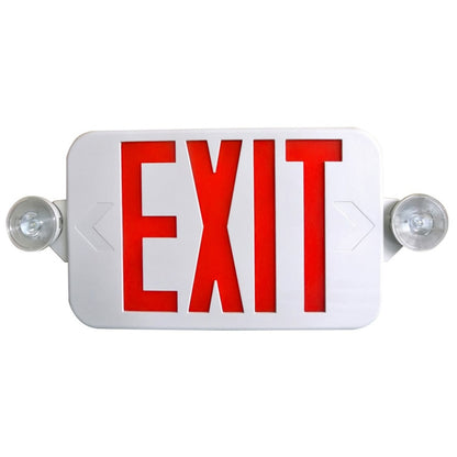 LED Low Profile Exit & Emergency Combo Sign - High Lumen - Red/Green Letters - 90 Min. Emergency Runtime