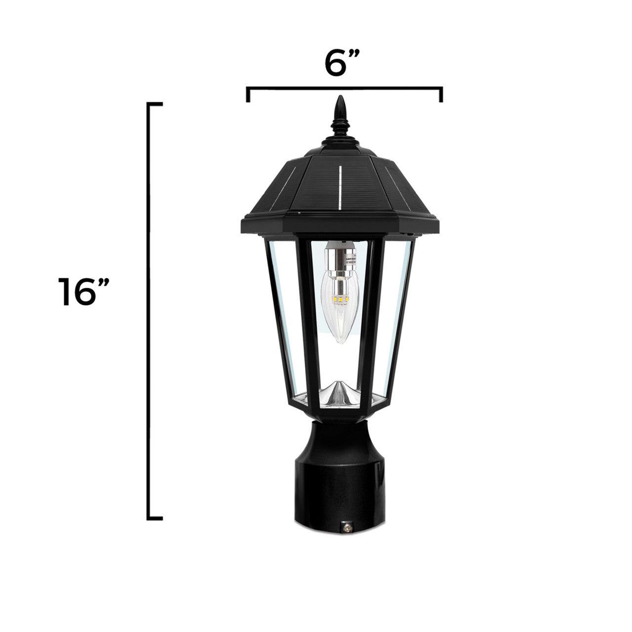 dimensions of solar post light