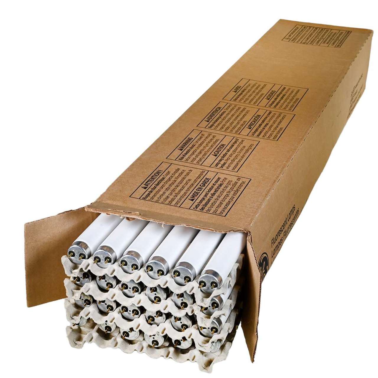 Case of 24 - 3ft. Ecolux Starcoat T8 Fluorescent Tube - 25W - 3000K - GE Lighting