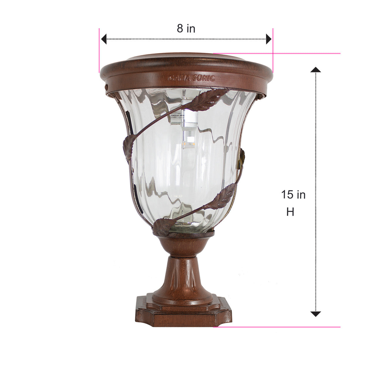 Solar LED Flora Lantern Light - 70 Lumens - 2700K - Antique Bronze Finish - Gama Sonic