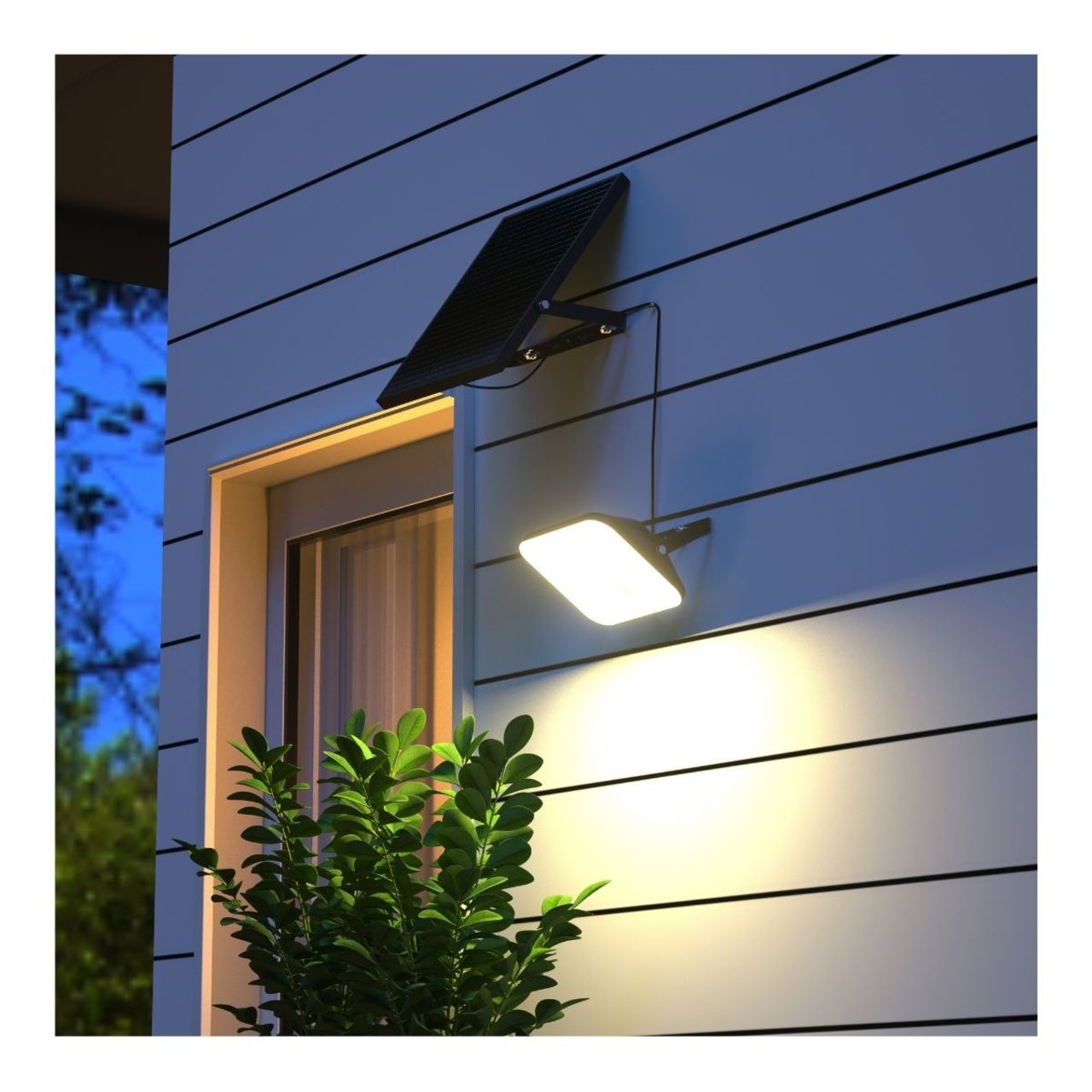 Solar LED Cube Flood Light with Remote Control - 4800 Lumens - Dual Color Temperature - LumeGen