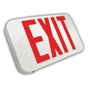 LED Compact Thermoplastic Exit Sign - 90 Min. Emergency Runtime - 120/277V