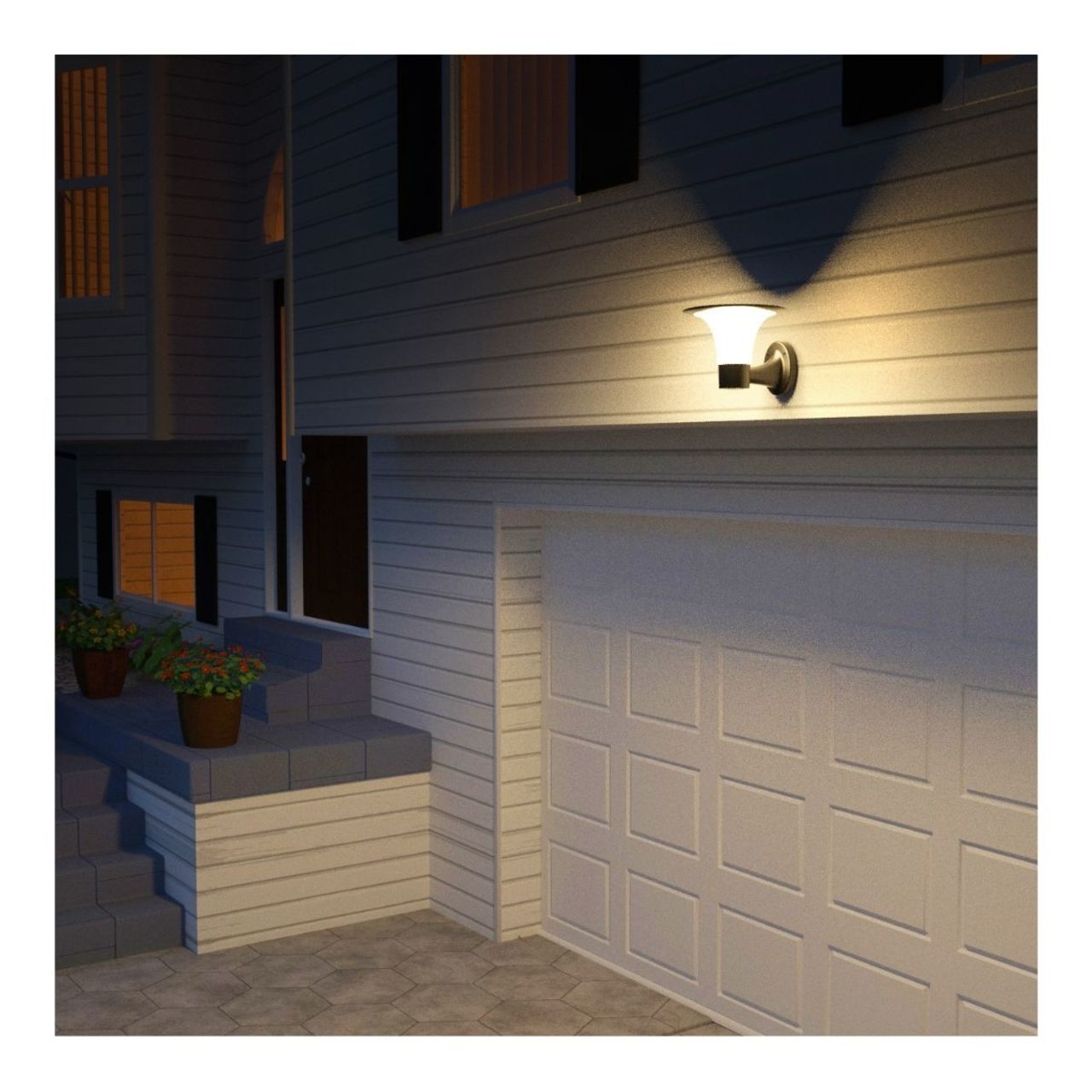 Solar LED Diamond Wall Light - 2200 Lumens - Dual Color Temperatures - LumeGen