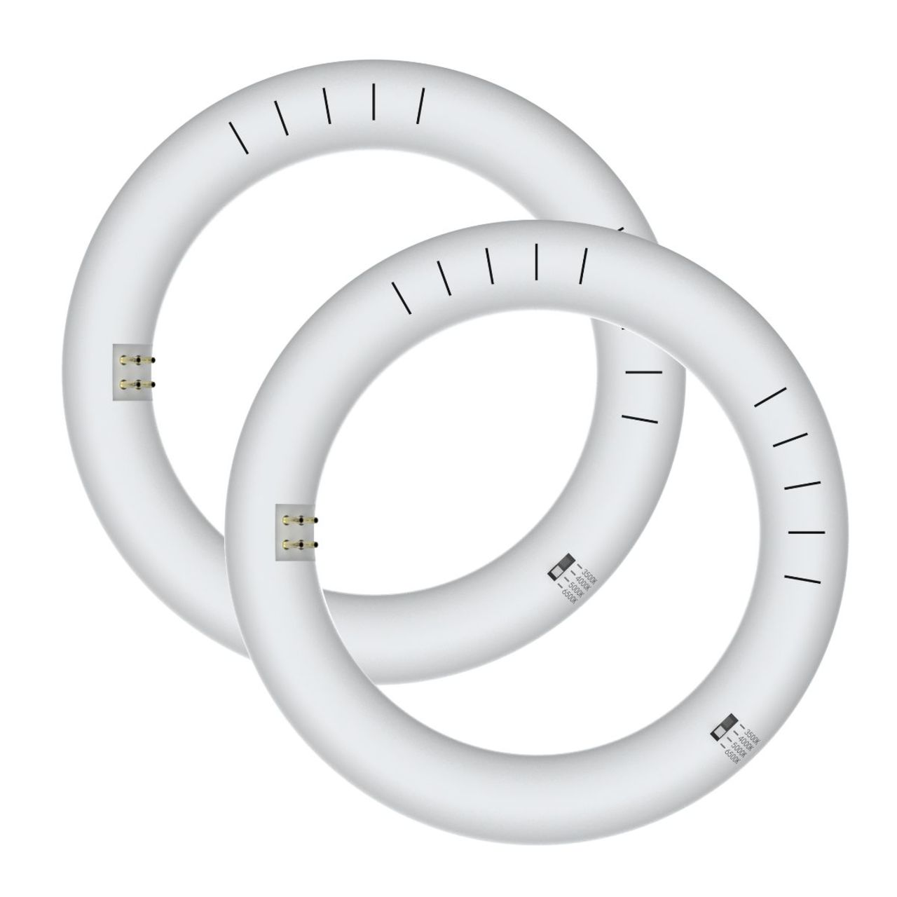 2-Pack - 8in. LED T9 Circline Tube Lamp - Type A+B - 11W - 1200 Lumens - Color Selectable - LumeGen