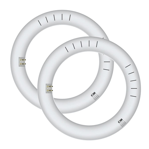 2-Pack - 8in. LED T9 Circline Tube Lamp - Type A+B - 11W - 1200 Lumens - Color Selectable - LumeGen