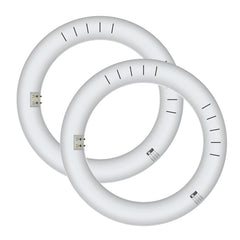 2-Pack - 8in. LED T9 Circline Tube Lamp - Type A+B - 11W - 1200 Lumens - Color Selectable - LumeGen
