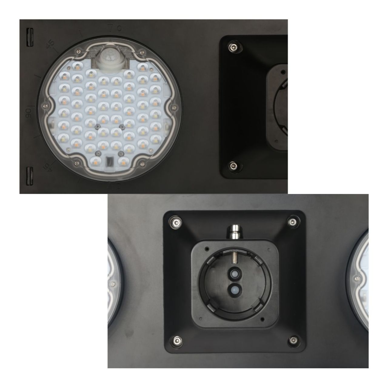 Solar LED Dual Head Post Top Area Light - Dual Color Temperature - LumeGen