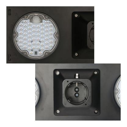 Solar LED Dual Head Post Top Area Light - Dual Color Temperature - LumeGen