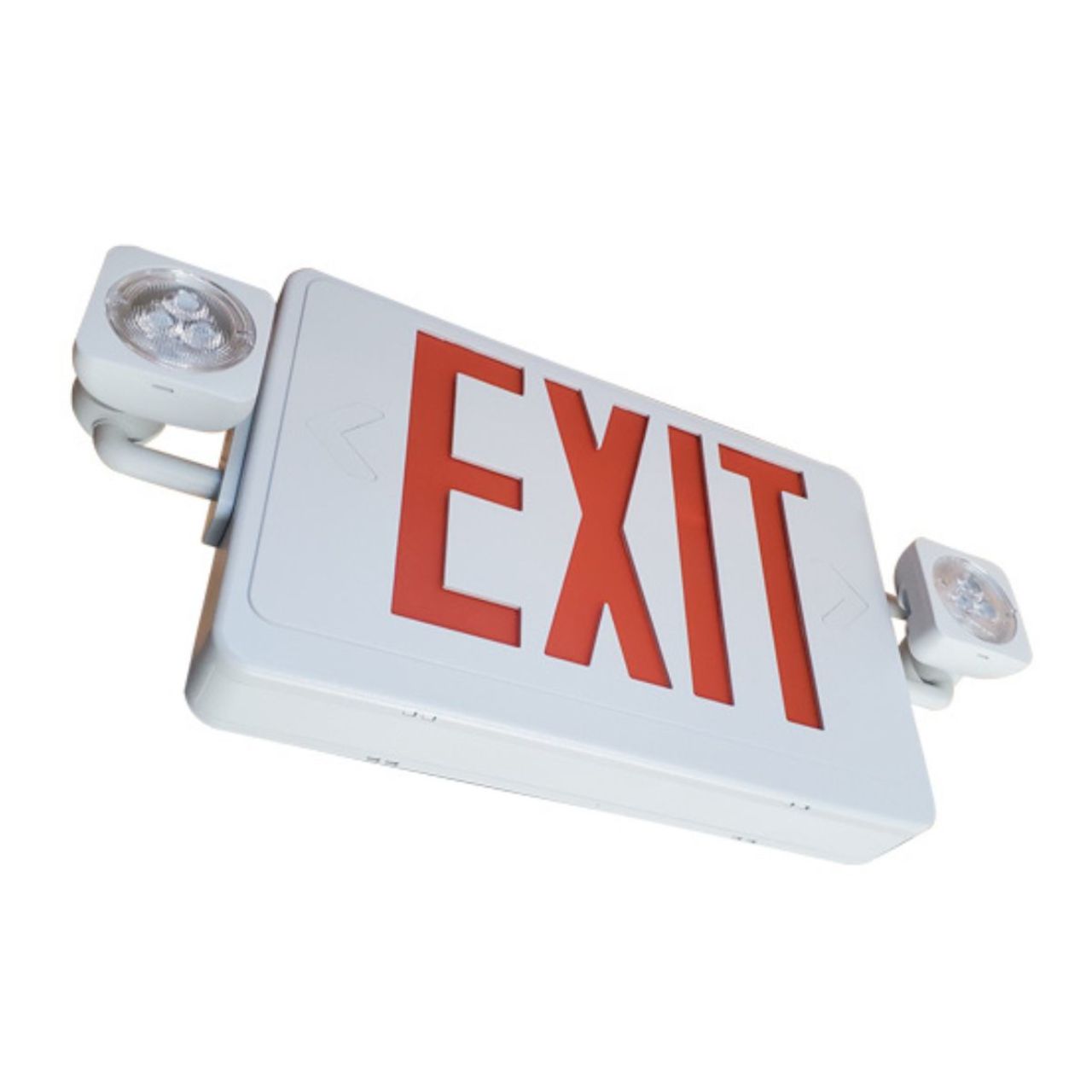 LED Reduced Profile Exit & Emergency Light Combo - Remote Capable - 90 Min. Emergency Runtime