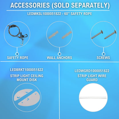 4ft. LED Linear Strip Light - Wattage Adjustable 30W/40W/50W - Color Tunable 35K/40K/50K - LumeGen