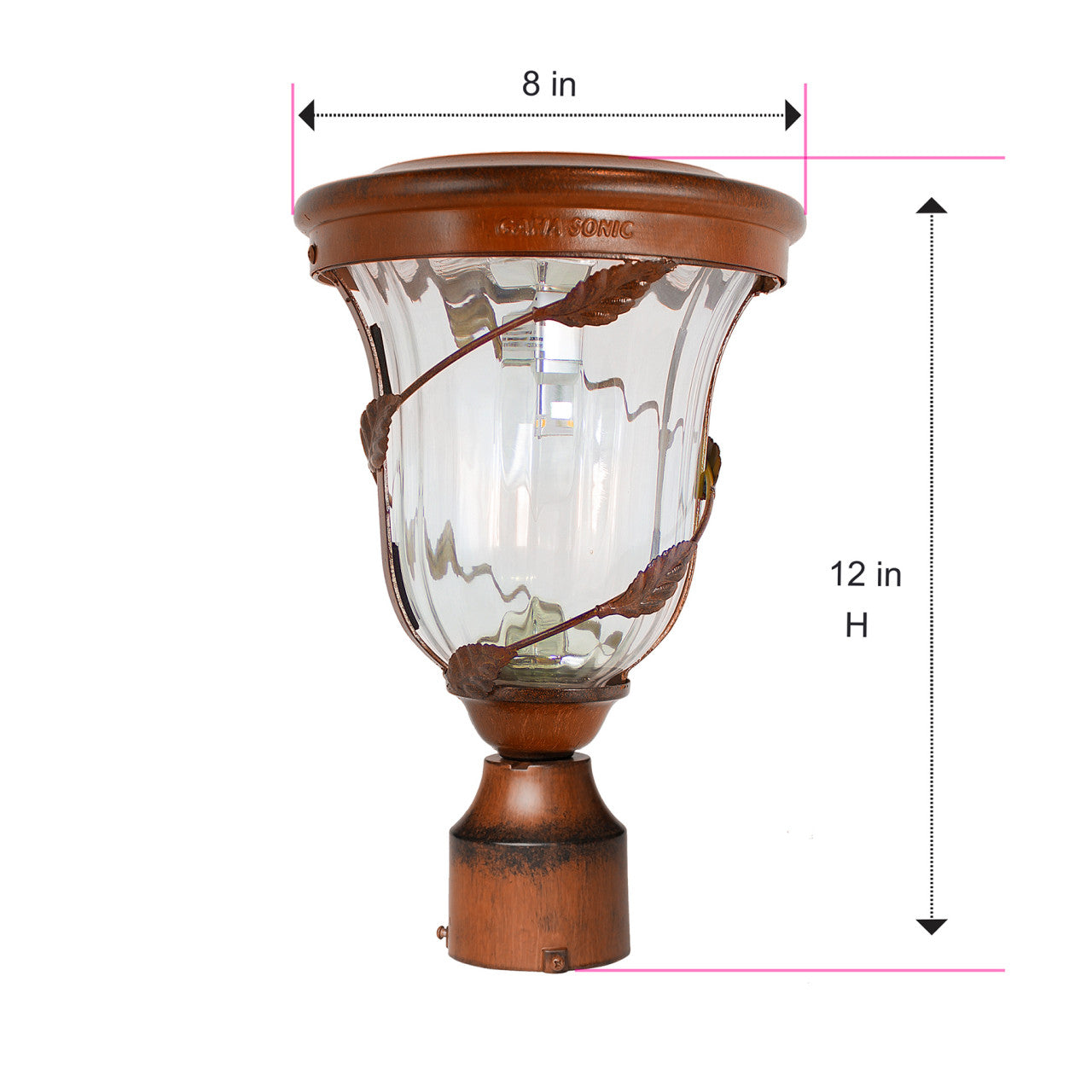 Solar LED Flora Lantern Light - 70 Lumens - 2700K - Antique Bronze Finish - Gama Sonic