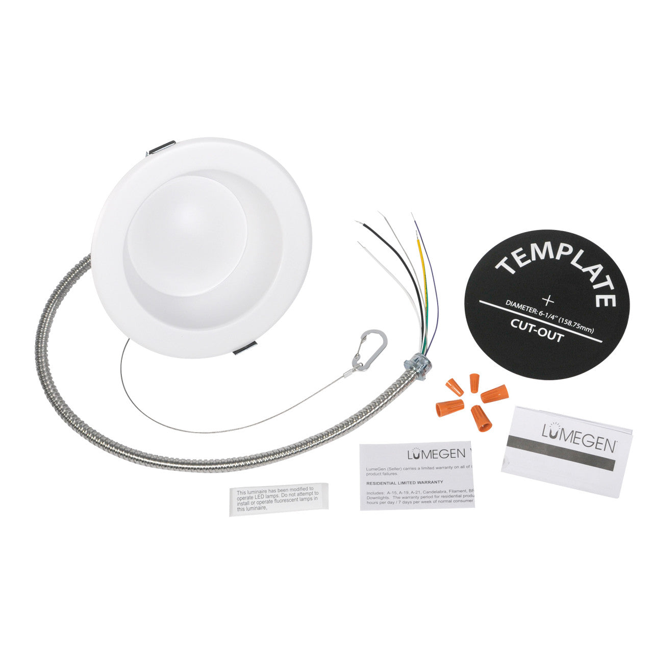 6in. LED Wattage Adjustable & Color Tunable Recessed Downlight - 7W/10W/18W - 3000K/3500K/4000K - LumeGen