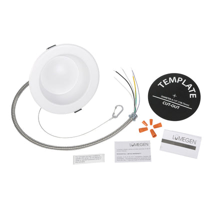 6in. LED Wattage Adjustable & Color Tunable Recessed Downlight - 7W/10W/18W - 3000K/3500K/4000K - LumeGen