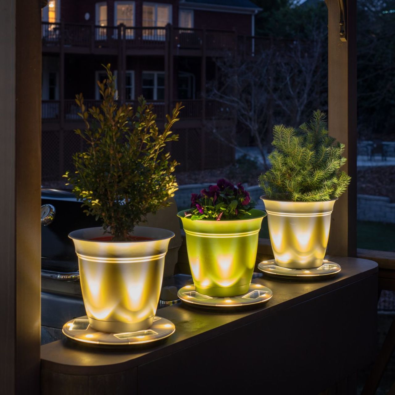 2-Pack - Solar LED Uplight Planter Base - Gama Sonic