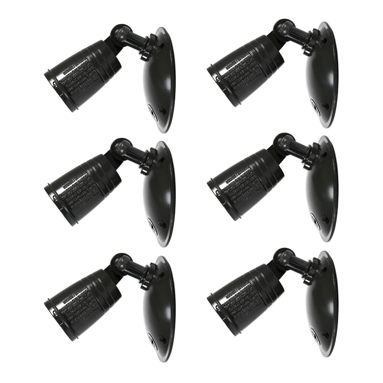 six security lights in black finish