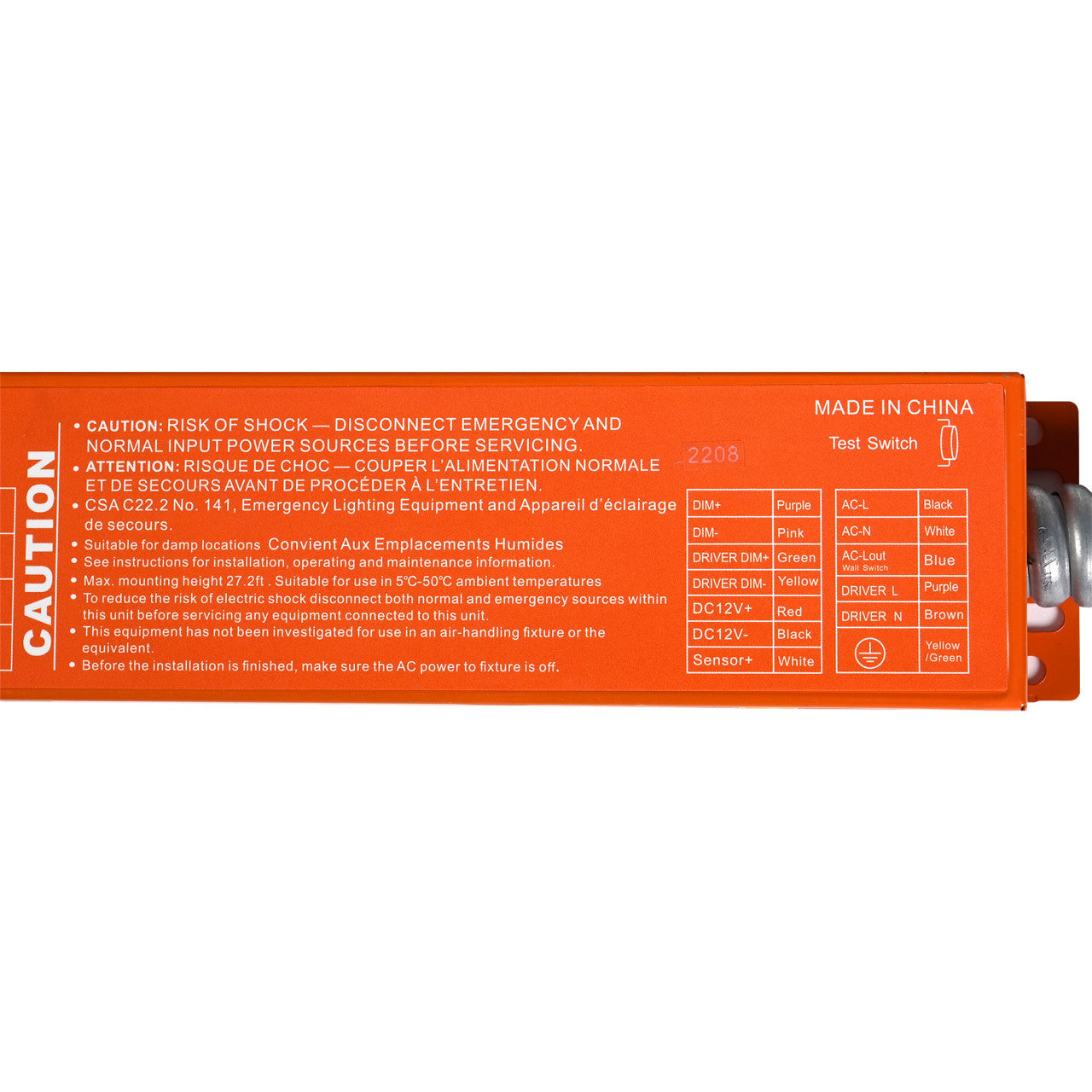 Emergency LED Driver - 8W Output - 90 Minute Backup Time – LightUp