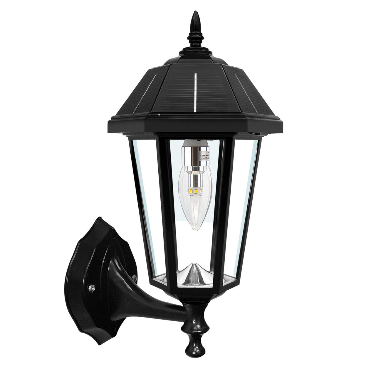 Solar LED Topaz Lantern Light - 50 Lumens - 3100K/6000K - Black Finish - Gama Sonic