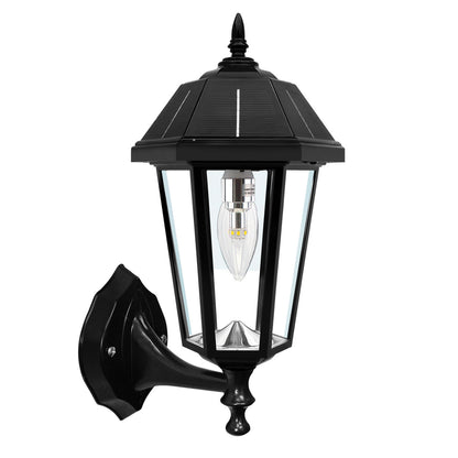 Solar LED Topaz Lantern Light - 50 Lumens - 3100K/6000K - Black Finish - Gama Sonic