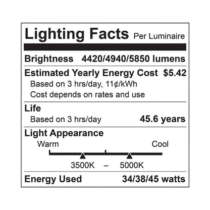 4ft. LED Wattage Adjustable & Color Tunable Strip Light - 34W/38W/45W - 3500K/4000K/5000K - Euri Lighting