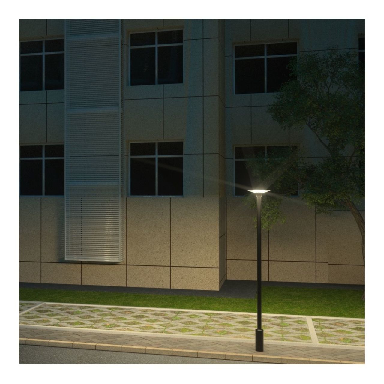 Solar LED Round Post Top Area Light - 2100 Lumens - Dual Color Temperatures - LumeGen