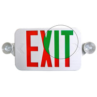 LED Low Profile Exit & Emergency Combo Sign - Red/Green Letters - 90 Min. Emergency Runtime