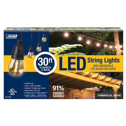 30ft 15-Socket LED String Light - Feit Electric