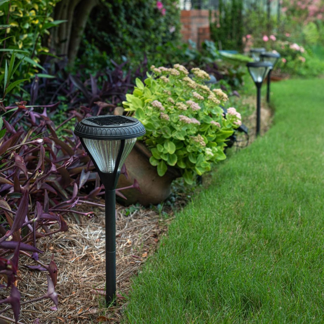 2-Pack Solar LED Premier Garden Stake Light - 50 Lumens - 3000K - Black Finish - Gama Sonic