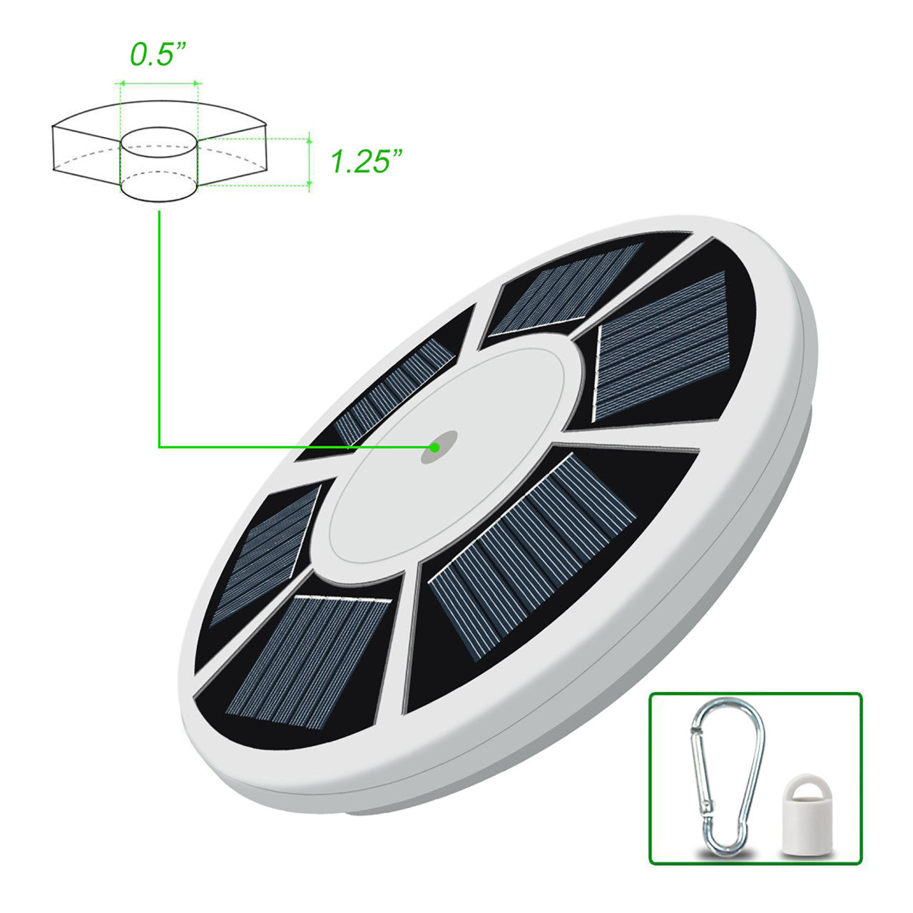 Solar LED Flagtop Pole Light - 200 Lumens - LumeGen
